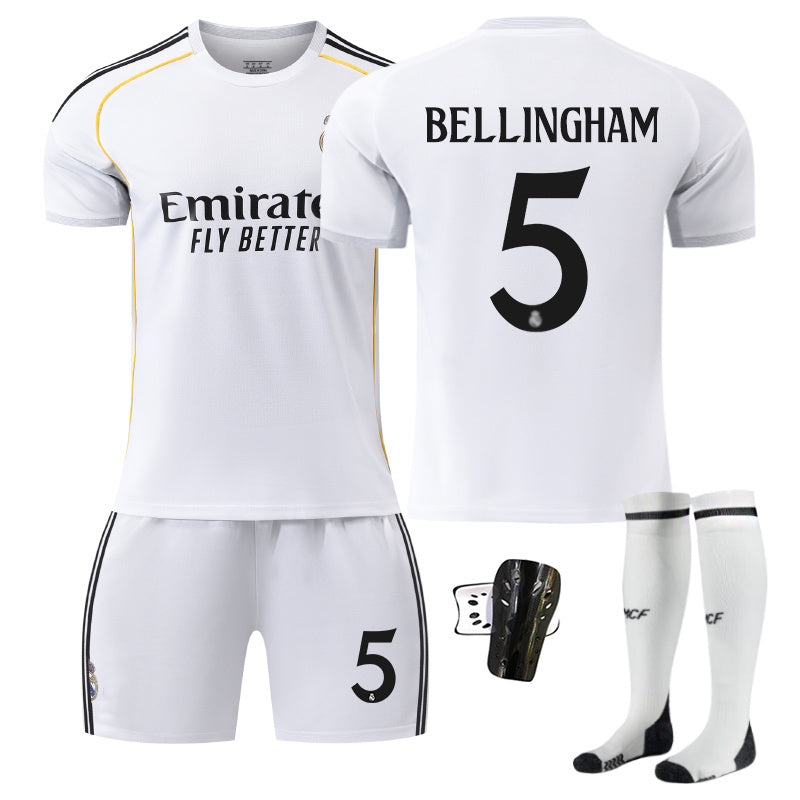 Beakey Real Madrid Special Edition Home Jersey BELLINGHAM #5 Soccer Jersey Kids Adult 4Pcs Jersey Kits