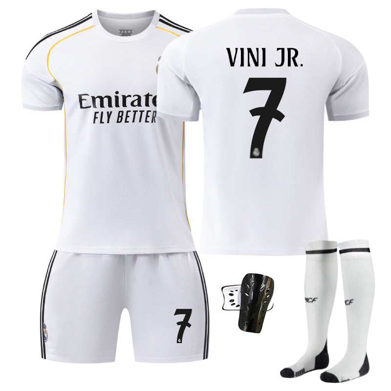 Beakey Real Madrid Special Edition Home Jersey VINI JR #7 Soccer Jersey Kids Adult 4Pcs Jersey Kits