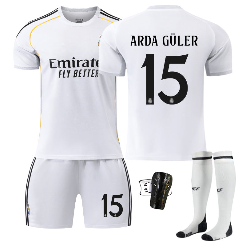 Beakey Real Madrid Special Edition Home Jersey ARDA GULER #15 Soccer Jersey Kids Adult 4Pcs Jersey Kits