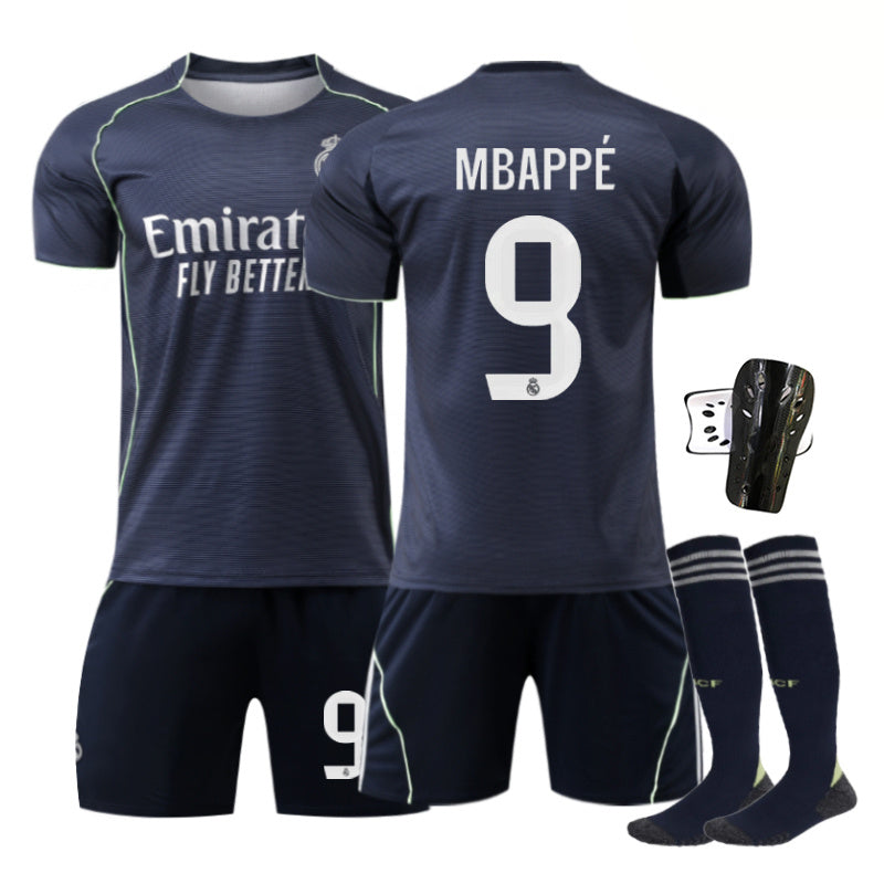 Beakey Real Madrid Away Jersey MBAPPE #9 Soccer Jersey Kids Adult 4Pcs Jersey Kits