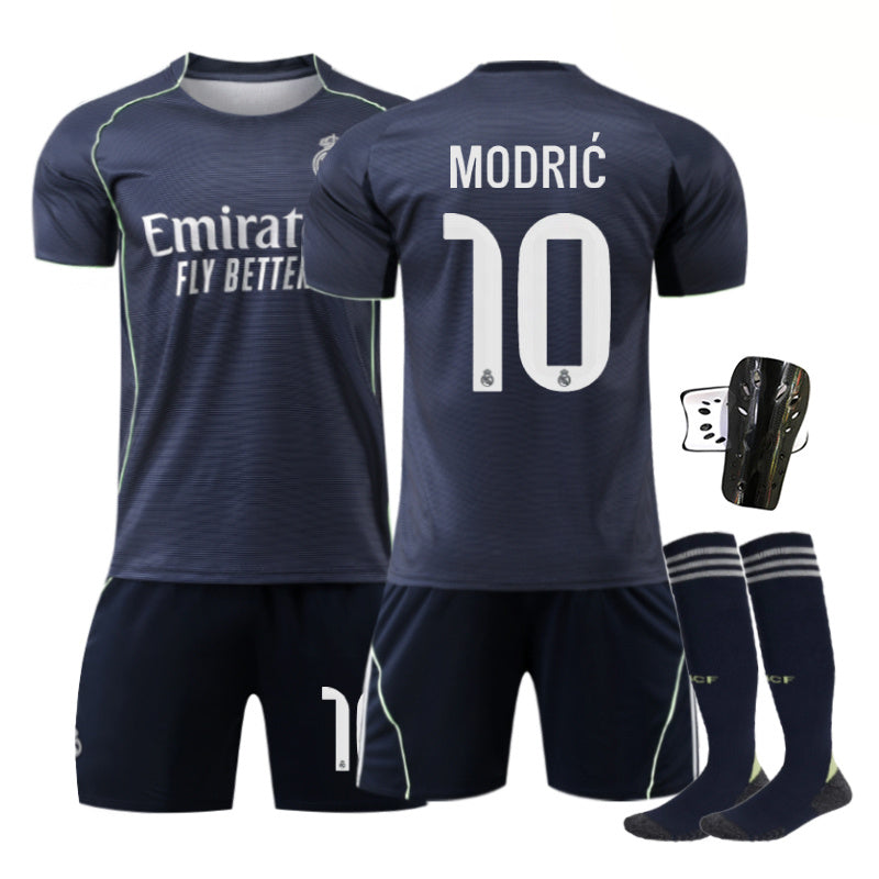 Beakey Real Madrid Away Jersey MODRIC #10 Soccer Jersey Kids Adult 4Pcs Jersey Kits