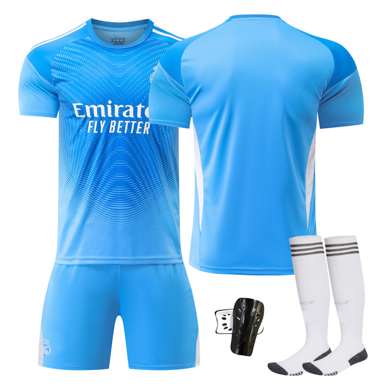 Beakey Real Madrid Goalkeeper Jersey Soccer Jersey Kids Adult 4Pcs Jersey Kits