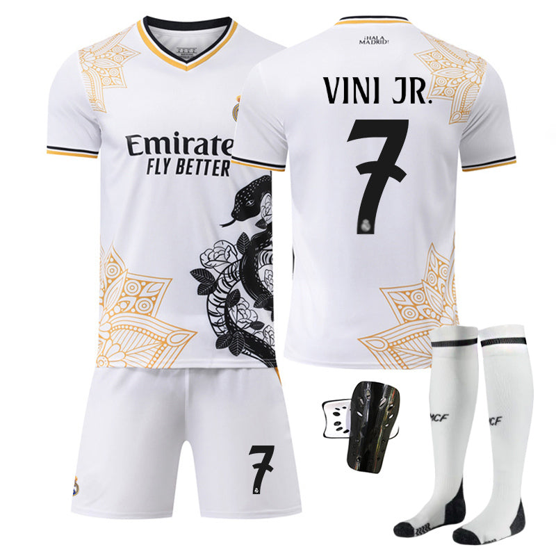 Beakey Real Madrid Snake Year Commemorative Edition Jersey VINI JR #7 Soccer Jersey Kids Adult 4Pcs Jersey Kits