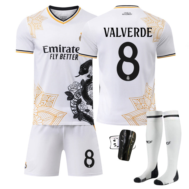 Beakey Real Madrid Snake Year Commemorative Edition Jersey VALVERDE #8 Soccer Jersey Kids Adult 4Pcs Jersey Kits