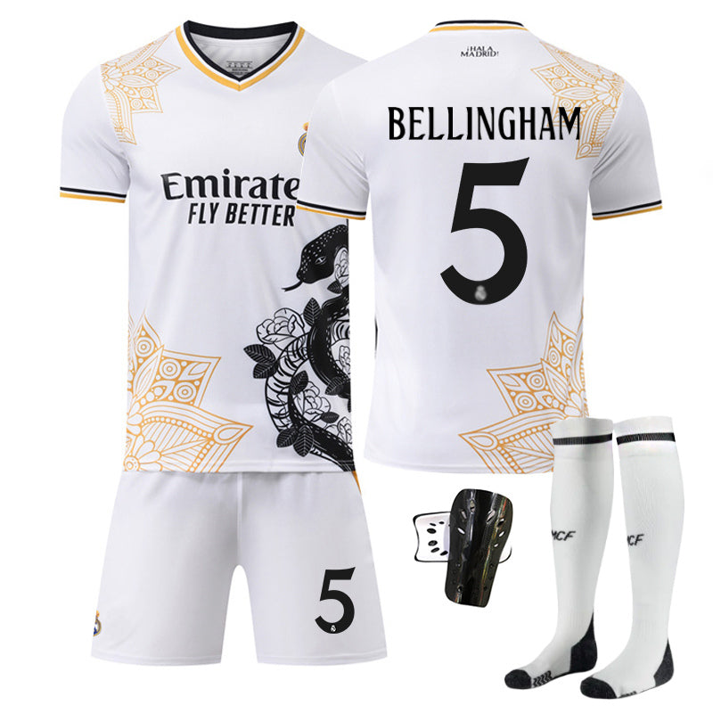 Beakey Real Madrid Snake Year Commemorative Edition Jersey BELLINGHAM #5 Soccer Jersey Kids Adult 4Pcs Jersey Kits