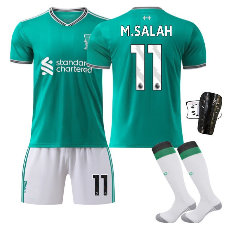 Beakey Liverpool Second Away Jersey M SALAH #11 Soccer Jersey Kids Adult 4Pcs Jersey Kits