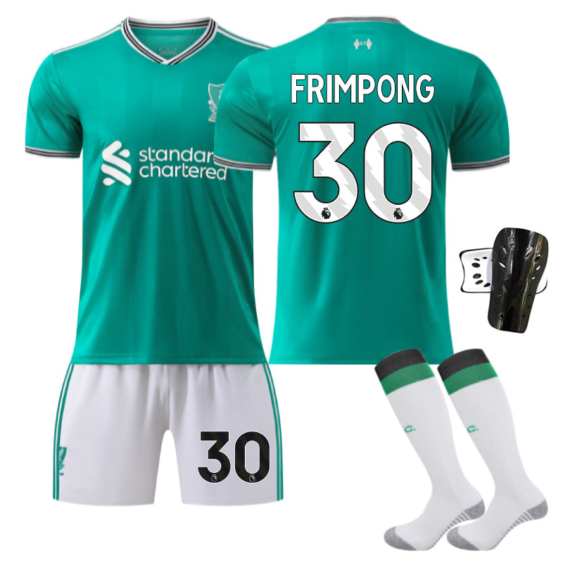Beakey Liverpool Second Away Jersey FRIMPONG #30 Soccer Jersey Kids Adult 4Pcs Jersey Kits