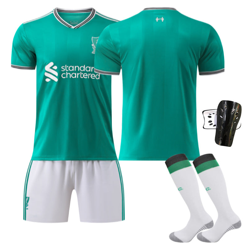 Beakey Liverpool Second Away Jersey Soccer Jersey Kids Adult 4Pcs Jersey Kits