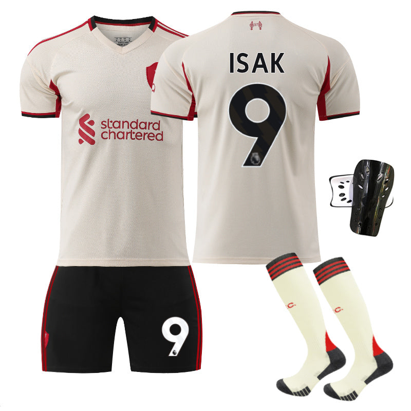 Beakey Liverpool Away Jersey ISAK #9 Soccer Jersey Kids Adult 4Pcs Jersey Kits