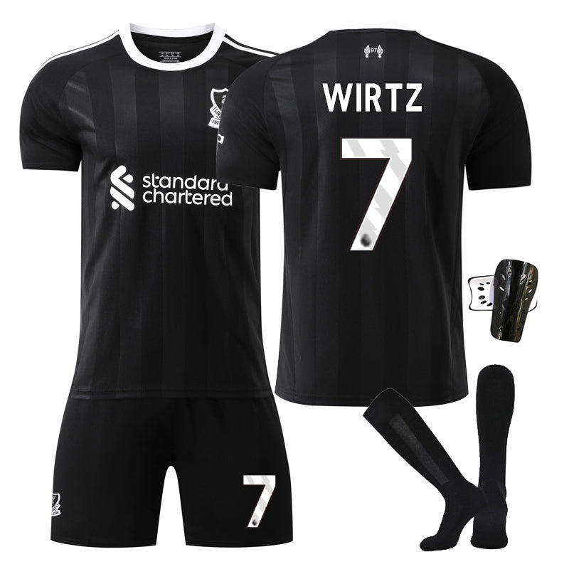 Beakey Liverpool Goalkeeper Jersey WIRTZ #7 Soccer Jersey Kids Adult 4Pcs Jersey Kits
