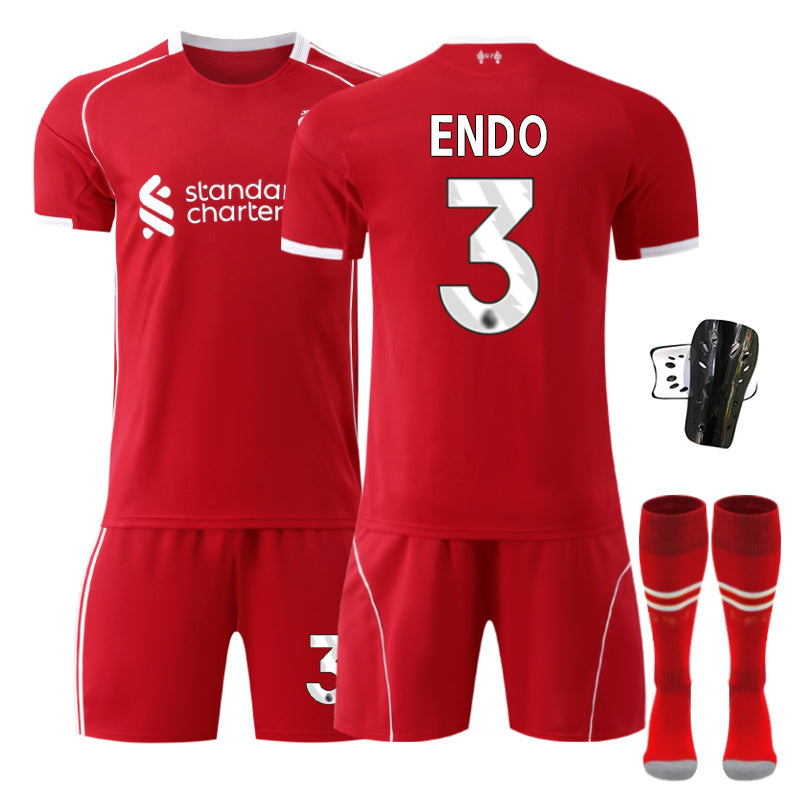 Beakey Liverpool Home Jersey ENDO #3 Soccer Jersey Kids Adult 4Pcs Jersey Kits