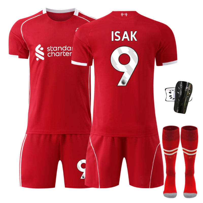 Beakey Liverpool Home Jersey ISAK #9 Soccer Jersey Kids Adult 4Pcs Jersey Kits