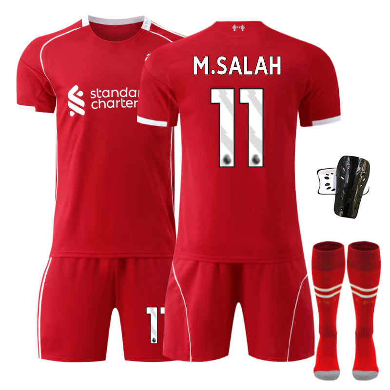 Beakey Liverpool Home Jersey M SALAH #11 Soccer Jersey Kids Adult 4Pcs Jersey Kits