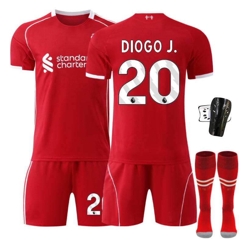 Beakey Liverpool Home Jersey DIOGO J #20 Soccer Jersey Kids Adult 4Pcs Jersey Kits