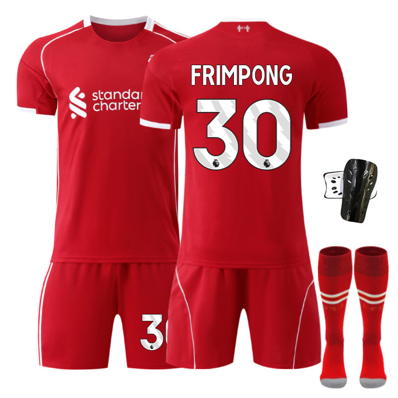 Beakey Liverpool Home Jersey FRIMPONG #30 Soccer Jersey Kids Adult 4Pcs Jersey Kits
