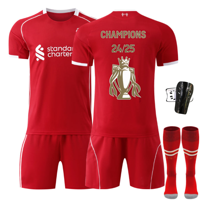 Beakey Liverpool Home Champions Cup Jersey Soccer Jersey Kids Adult 4Pcs Jersey Kits