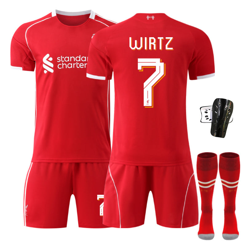 Beakey Liverpool UEFA Champions League Home Jersey WIRTZ #7 Soccer Jersey Kids Adult 4Pcs Jersey Kits