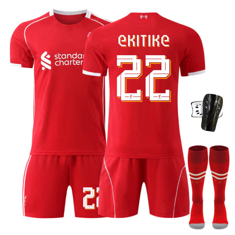 Beakey Liverpool UEFA Champions League Home Jersey EKITIKE #22 Soccer Jersey Kids Adult 4Pcs Jersey Kits