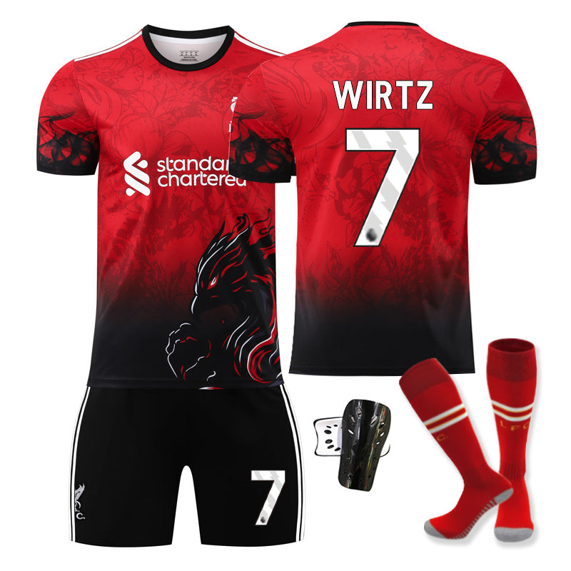 Beakey Liverpool Red Bird Special Edition Jersey WIRTZ #7 Soccer Jersey Kids Adult 4Pcs Jersey Kits