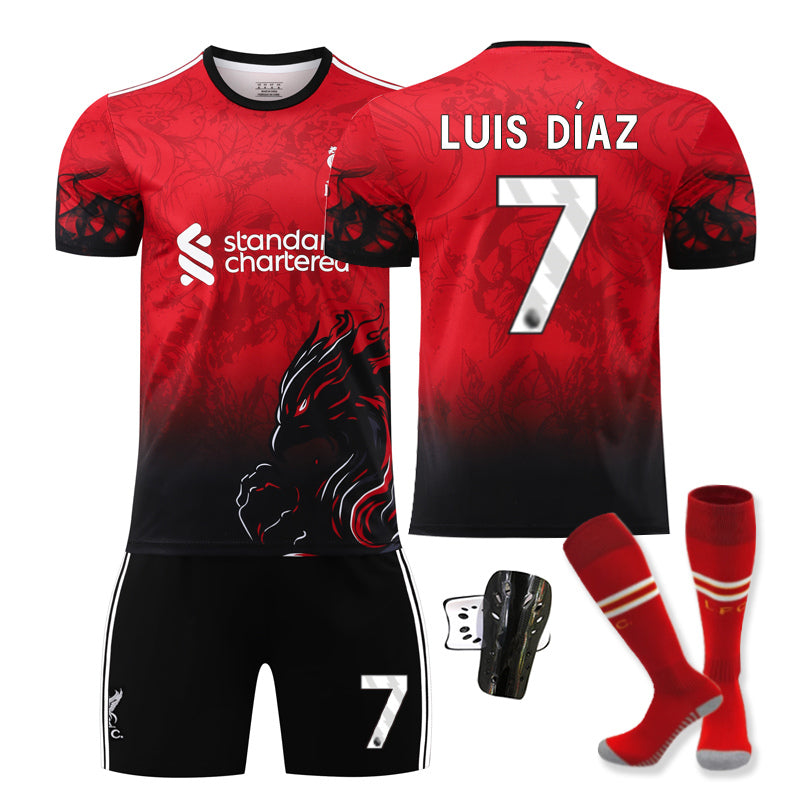 Beakey Liverpool Red Bird Special Edition Jersey LUIS DIAZ #7 Soccer Jersey Kids Adult 4Pcs Jersey Kits