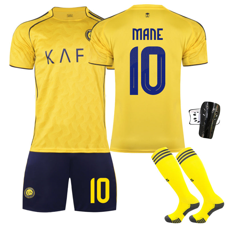 Beakey Riyadh Home Jersey MANE #10 Soccer Jersey Kids Adult 4Pcs Jersey Kits