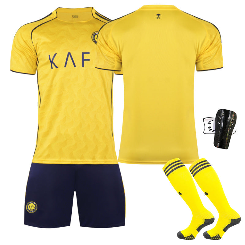 Beakey Riyadh Home Jersey Soccer Jersey Kids Adult 4Pcs Jersey Kits