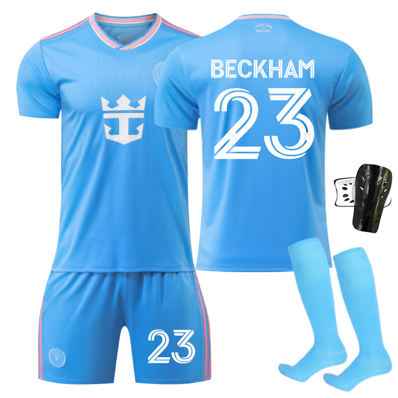 Beakey Inter Miami Second Away Jersey BECKHAM #23 Soccer Jersey Kids Adult 4Pcs Jersey Kits