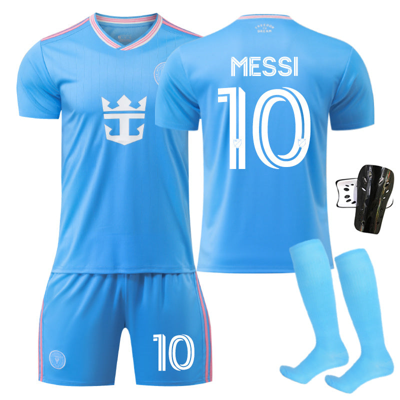 Beakey Inter Miami Second Away Jersey MESII #10 Soccer Jersey Kids Adult 4Pcs Jersey Kits