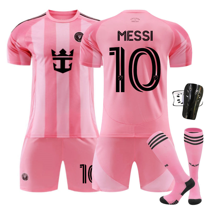 Beakey Inter Miami Home Jersey MESII #10 Soccer Jersey Kids Adult 4Pcs Jersey Kits