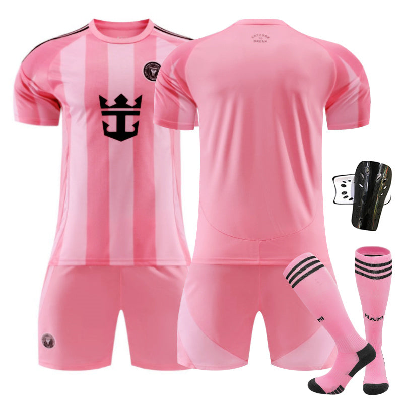 Beakey Inter Miami Home Jersey Soccer Jersey Kids Adult 4Pcs Jersey Kits