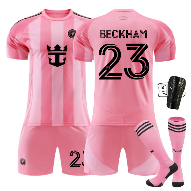 Beakey Inter Miami Home Jersey BECKHAM #23 Soccer Jersey Kids Adult 4Pcs Jersey Kits