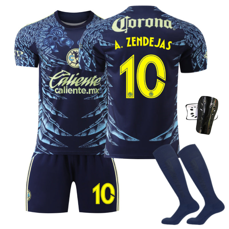 Beakey Team Americas Away Jersey A ZENDEJAS #10 Soccer Jersey Kids Adult 4Pcs Jersey Kits