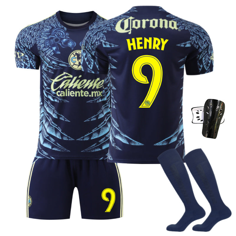 Beakey Team Americas Away Jersey HENRY #9 Soccer Jersey Kids Adult 4Pcs Jersey Kits