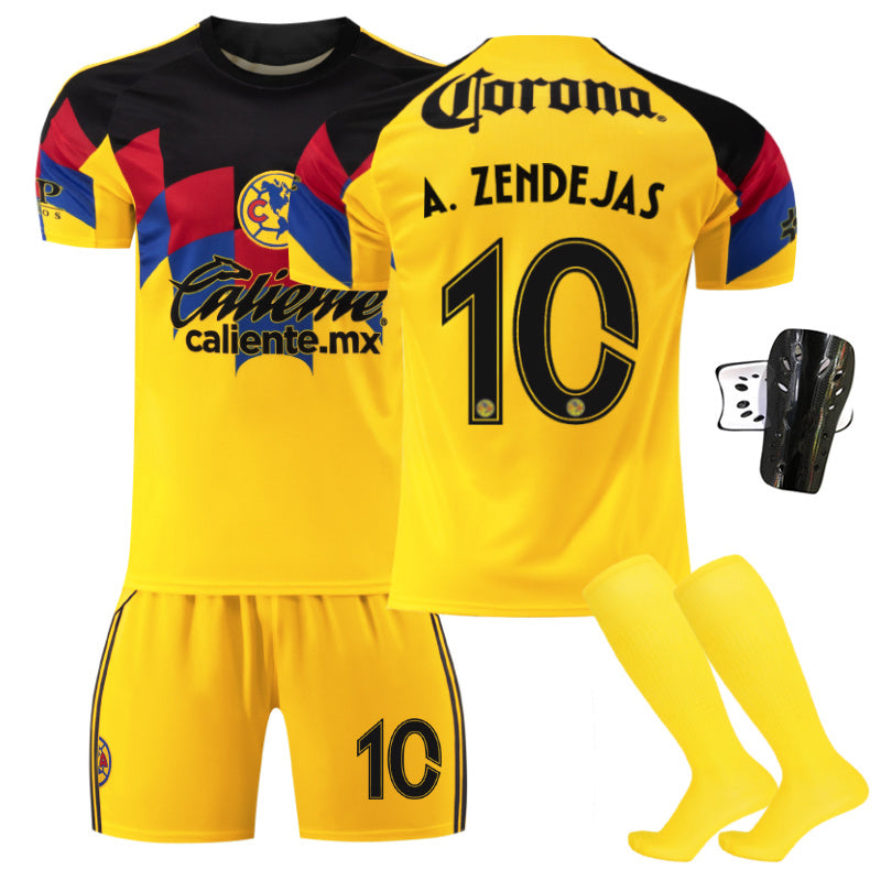 Beakey Team Americas Home Jersey A ZENDEJAS #10 Soccer Jersey Kids Adult 4Pcs Jersey Kits