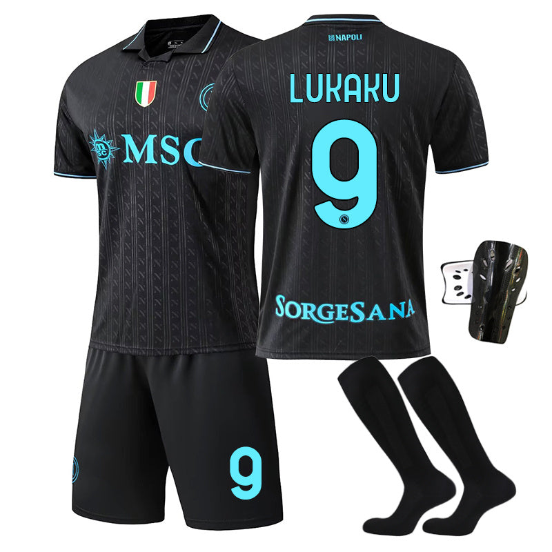 Beakey Naples Second Away Jersey LUKAKU #9 Soccer Jersey Kids Adult 4Pcs Jersey Kits