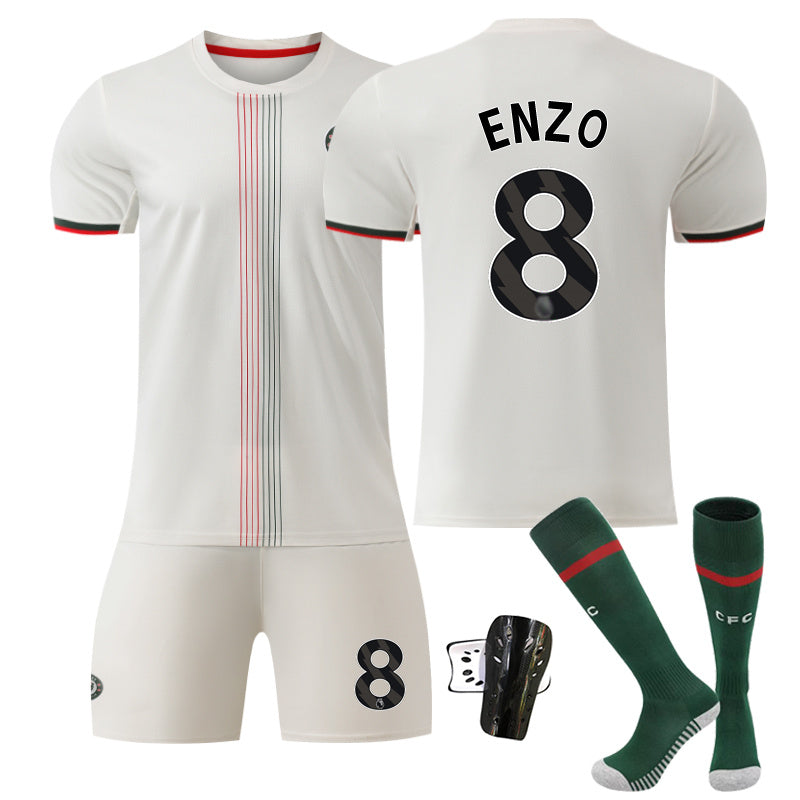 Beakey Chelsea Away Jersey Black Font ENZO #8 Soccer Jersey Kids Adult 4Pcs Jersey Kits