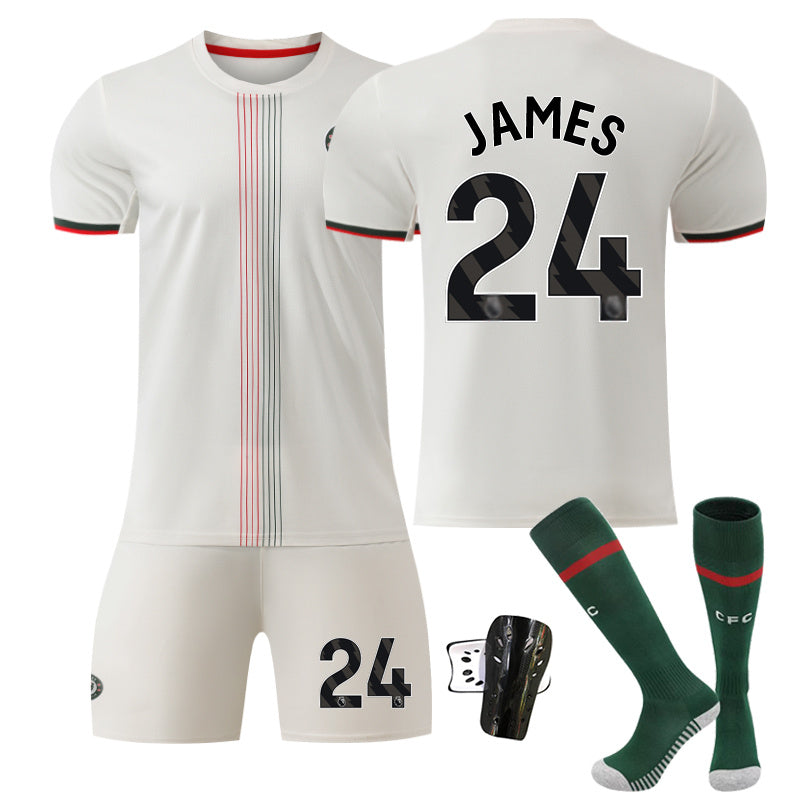 Beakey Chelsea Away Jersey Black Font JAMES #24 Soccer Jersey Kids Adult 4Pcs Jersey Kits