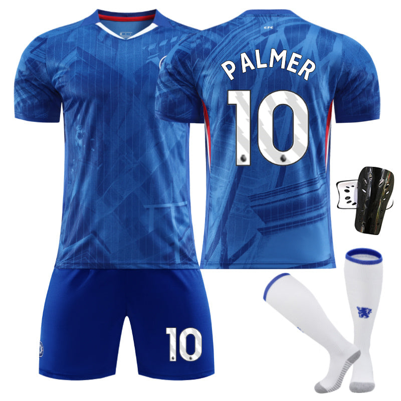 Beakey Chelsea Home Jersey Black Font PALMER #10 Soccer Jersey Kids Adult 4Pcs Jersey Kits