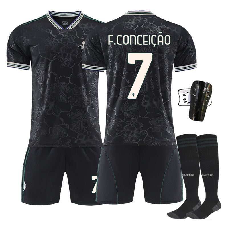 Beakey Juventus Second Away Jersey F CONCEICAO #7 Soccer Jersey Kids Adult 4Pcs Jersey Kits