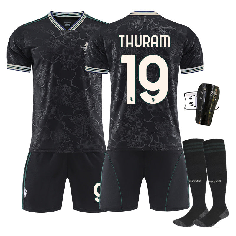 Beakey Juventus Second Away Jersey THURAM #19 Soccer Jersey Kids Adult 4Pcs Jersey Kits