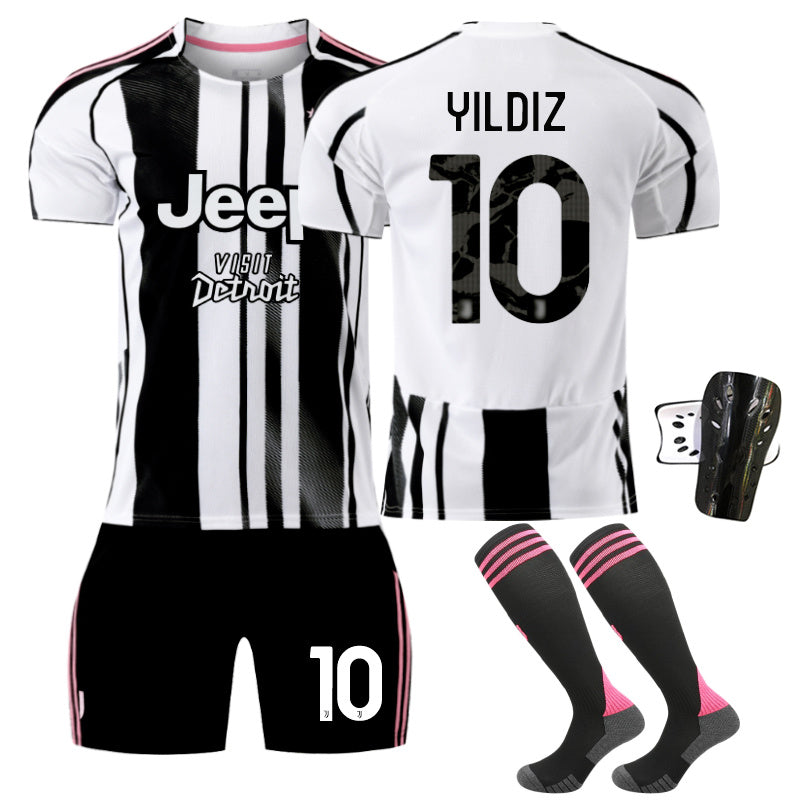 Beakey Juventus Home Jersey YILDIZ #10 Soccer Jersey Kids Adult 4Pcs Jersey Kits
