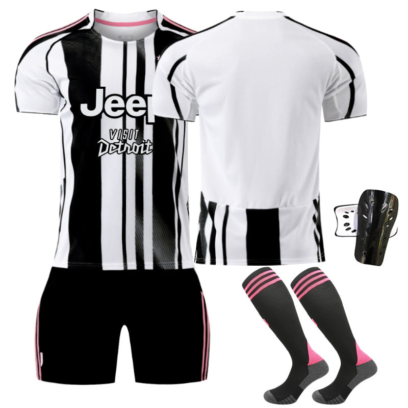 Beakey Juventus Home Jersey Soccer Jersey Kids Adult 4Pcs Jersey Kits