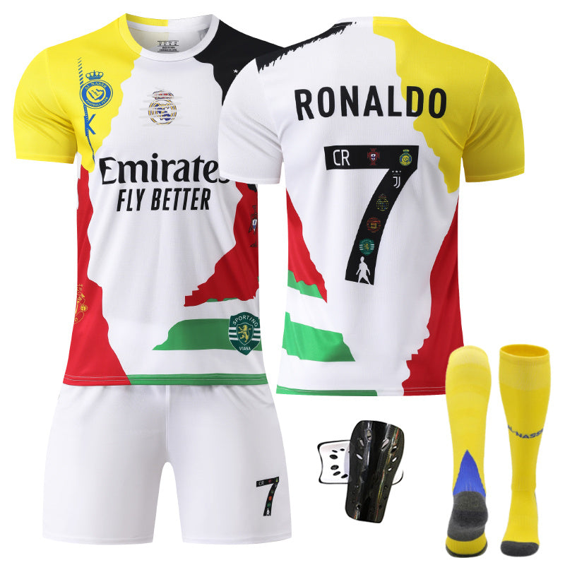 Beakey Cristiano Ronaldo Commemorative Edition Jersey Soccer Jersey Kids Adult 4Pcs Jersey Kits