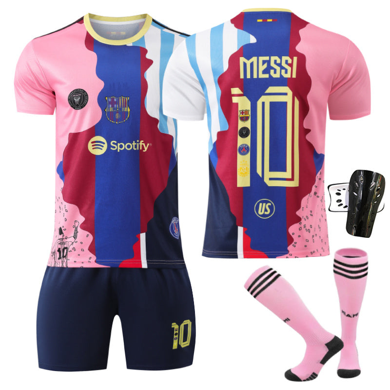 Beakey Messi Commemorative Edition Jersey Soccer Jersey Kids Adult 4Pcs Jersey Kits